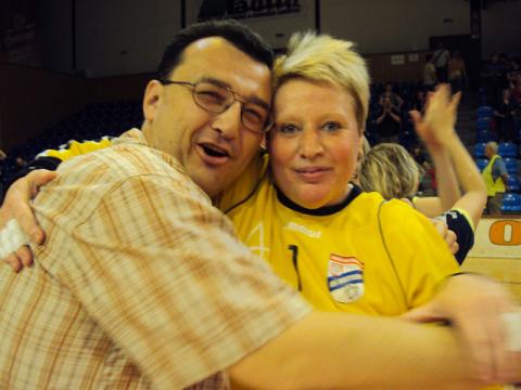 Prezident veselského klubu Jiří Janda s Lenkou Černou (Foto: Agentura Čada)