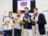 Zleva Zuzana Hejnová, Barbora Špotáková, Jaroslav Kulhavý a David Svoboda (Foto: Zlin.cz)