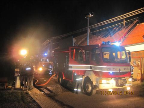 Na Uherskohradišťsku hořel rodinný dům (Foto: HZS Zlínského kraje)