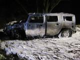 Následky požáru vozidla značky Hummer Foto: HZS Zlínského kraje
