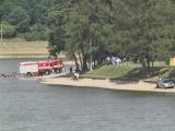 Záchranné práce na luhačovické přehradě (Foto: Luhacovice.cz)