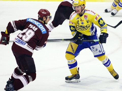 Petr Zámorský v zápase (Foto: hokej.zlin.cz)