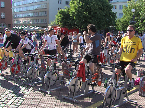 Cyklomaraton na Náměstí Míru ve Zlíně  (Foto: Televize Zlín)