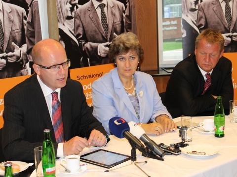 Bohuslav Sobotka, Alena Gajdůšková a Svatopluk Němeček (Foto: Zlin.cz)