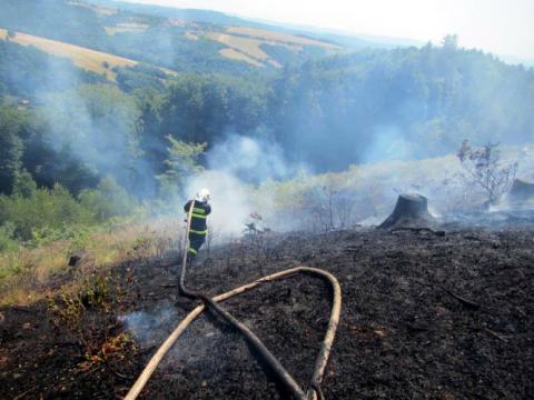 Lesní požár u obce Ludkovice (Foto: www.hzszlk.eu)