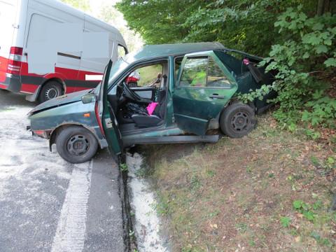 Nehoda u Starých Hutí (Foto: Policie ČR)