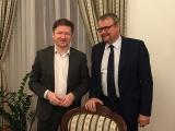 Starosta Jaroslav Němec a ministr dopravy Dan Ťok (Foto: MěÚ Kroměříž)