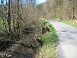 ohrožený úsek silnice III/4874 z Huslenek do Pozděchova (Foto: ŘSZK)