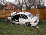 Tragická nehoda při rallye v Lopeníku na Uherskohradišťsku. (Foto: HZS ZK)