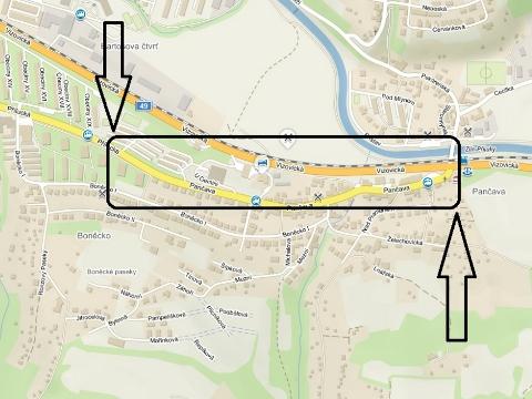 Mapa uzavírky (Foto: MěÚ Zlín)