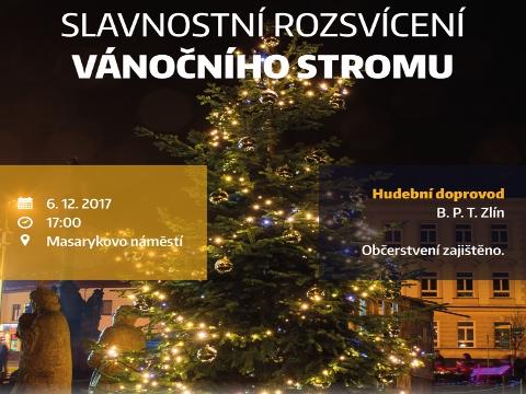Slavnostní rozsvícení vánočního stromu ve Vizovicích (Foto: MěÚ Vizovice)