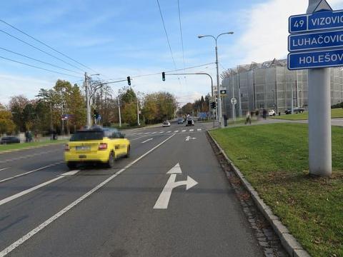 Místo nehody Štefánikova ulice (Foto: Policie ČR)