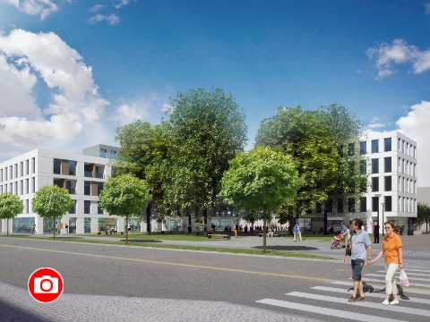 Vizualizace náměstí Míru. (Zdroj: atelier P.P. Architects s.r.o., Brno)