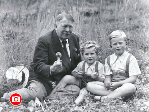 H. Vavrečka s vnuky Ivanem a Václavem Havlovými (Foto: kniha Baťovi muži)